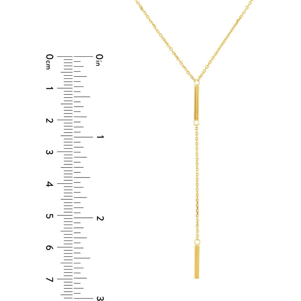 Olas d'Oro - 14K Yellow Gold Double Mini Bar Lariat Necklace 2.68 Grams
