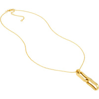 Olas d'Oro - 14K Yellow Gold Double Oval Link Pendant Necklace with 2" Extender