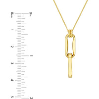 Olas d'Oro - 14K Yellow Gold Double Oval Link Pendant Necklace with 2" Extender