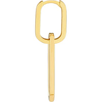 Olas d'Oro - 14K Yellow Gold Double Paper Clip Drop Earrings Modern Geometric Design