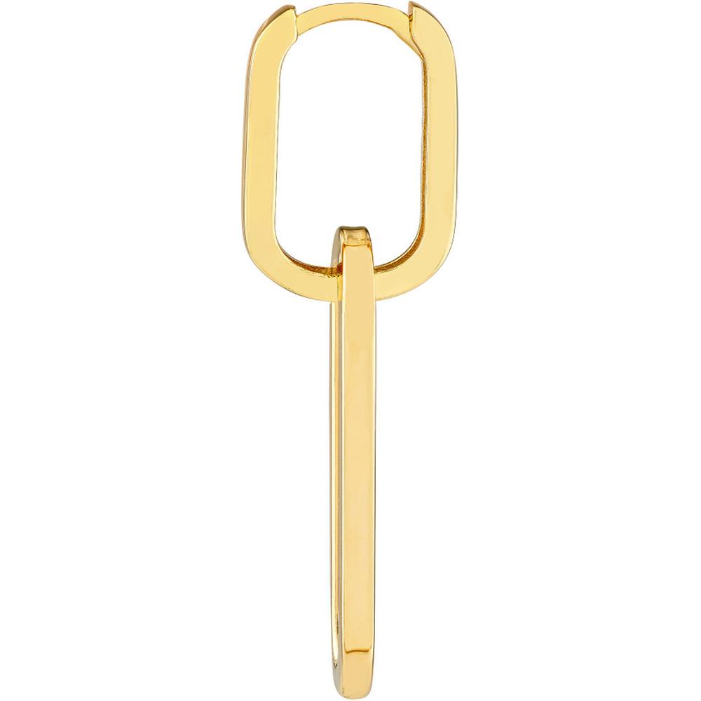Olas d'Oro - 14K Yellow Gold Double Paper Clip Drop Earrings Modern Geometric Design