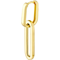 Olas d'Oro - 14K Yellow Gold Double Paper Clip Drop Earrings Modern Geometric Design
