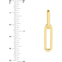 Olas d'Oro - 14K Yellow Gold Double Paper Clip Drop Earrings Modern Geometric Design
