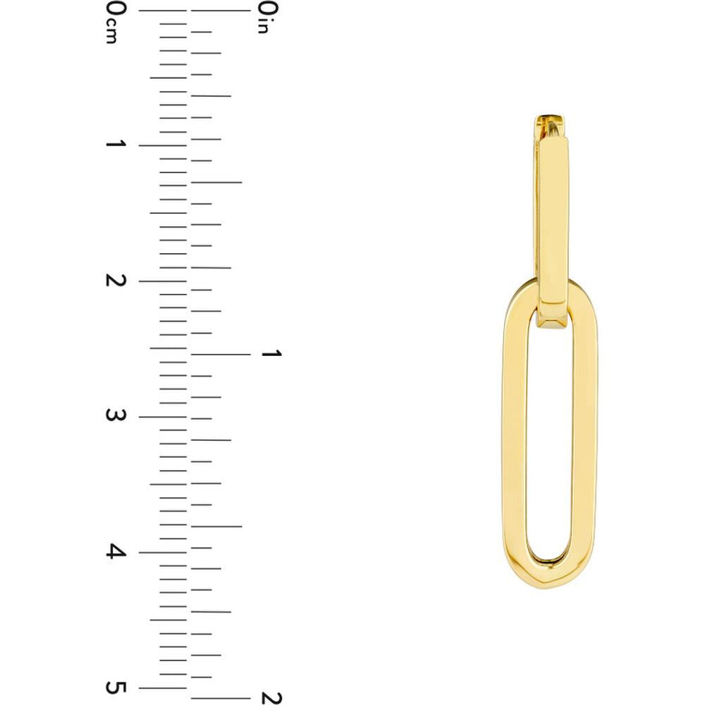 Olas d'Oro - 14K Yellow Gold Double Paper Clip Drop Earrings Modern Geometric Design