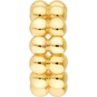 Olas d'Oro - 14K Yellow Gold Double Row Beaded Hoop Earrings - 3.73 Grams Total Weight