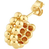 Olas d'Oro - 14K Yellow Gold Double Row Beaded Hoop Earrings - 3.73 Grams Total Weight