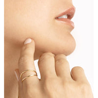 Olas d'Oro - 14K Yellow Gold Double Row Wire Ring - Size 7
