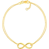 Olas d'Oro - 14K Yellow Gold Double Strand Infinity Adjustable Bracelet