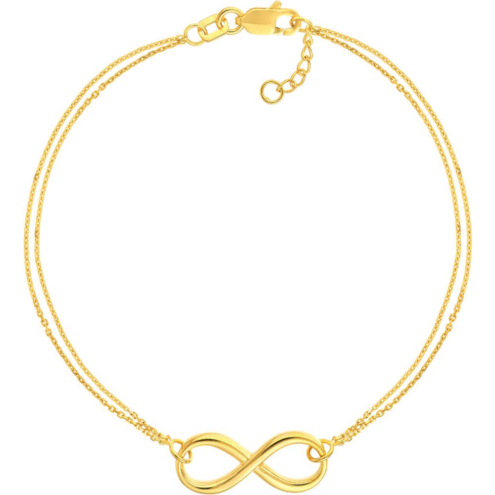 Olas d'Oro - 14K Yellow Gold Double Strand Infinity Adjustable Bracelet