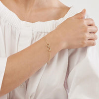 Olas d'Oro - 14K Yellow Gold Double Strand Infinity Adjustable Bracelet