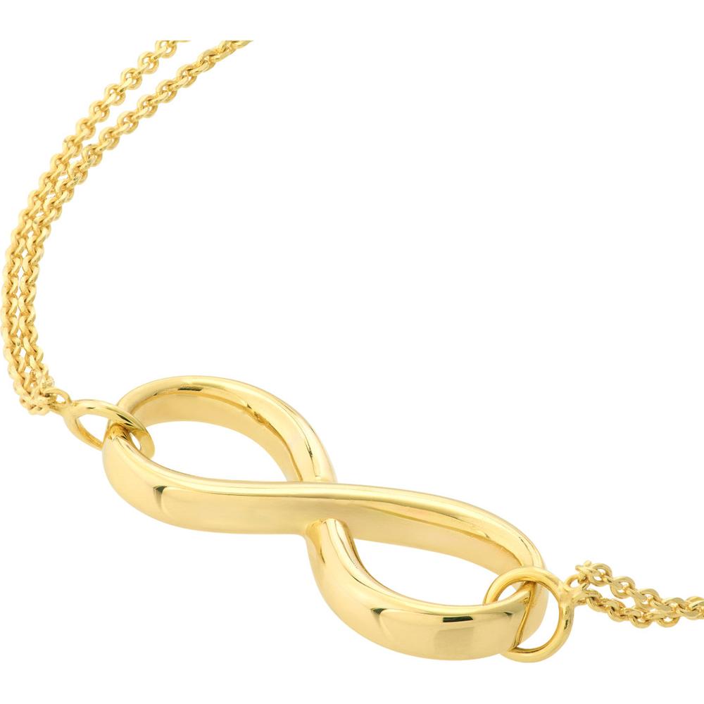 Olas d'Oro - 14K Yellow Gold Double Strand Infinity Adjustable Bracelet