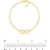 Olas d'Oro - 14K Yellow Gold Double Strand Infinity Adjustable Bracelet