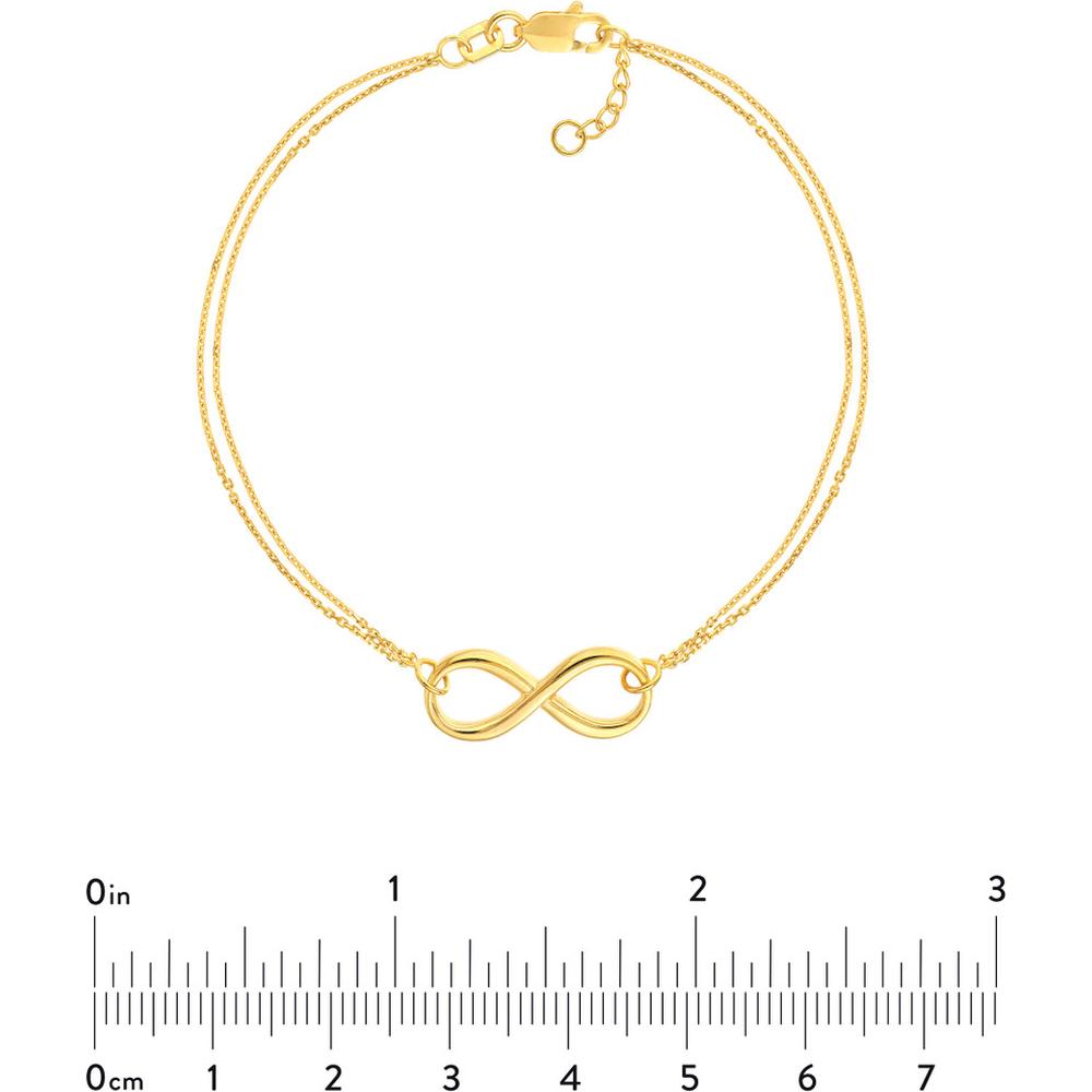 Olas d'Oro - 14K Yellow Gold Double Strand Infinity Adjustable Bracelet