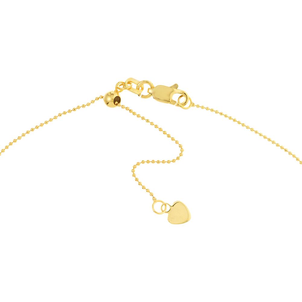 Olas d'Oro - 14K Yellow Gold Double Stranded Bead Station Drop Necklace Adjustable to 17 Inches
