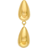 Olas d'Oro - 14K Yellow Gold Double Teardrop Dangle Earrings - 2.01 Grams Total Weight