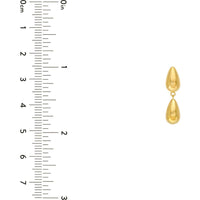 Olas d'Oro - 14K Yellow Gold Double Teardrop Dangle Earrings - 2.01 Grams Total Weight