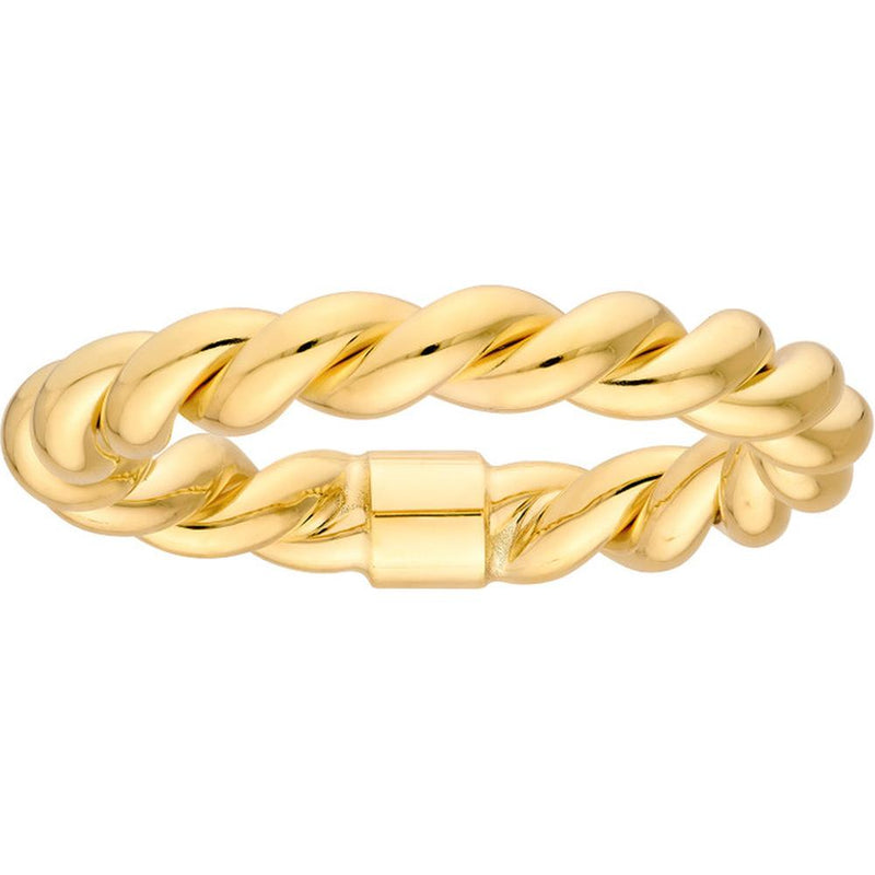Olas d'Oro - 14K Yellow Gold Double Twist Polished Tube Ring - Size 6, 1.60 Grams