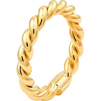 Olas d'Oro - 14K Yellow Gold Double Twist Polished Tube Ring - Size 6, 1.60 Grams