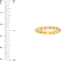 Olas d'Oro - 14K Yellow Gold Double Twist Polished Tube Ring - Size 6, 1.60 Grams