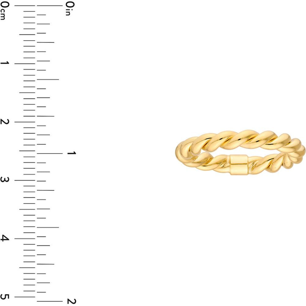 Olas d'Oro - 14K Yellow Gold Double Twist Polished Tube Ring - Size 6, 1.60 Grams
