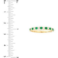 Olas d'Oro - 14K Yellow Gold Emerald & Diamond Stackable Band - 0.46 Carat Total Weight