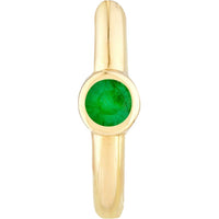 Olas d'Oro - 14K Yellow Gold Emerald Bezel Huggie Earrings - 0.05 Carat Total Emerald Weight