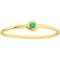 Olas d'Oro - 14K Yellow Gold Emerald Bezel Wire Ring - 0.03 Carat Total Gem Weight