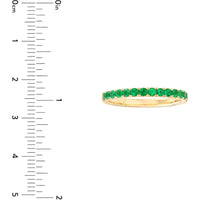 Olas d'Oro - 14K Yellow Gold Emerald Gemstone Stackable Band - 0.43 Carat Total Emerald Weight