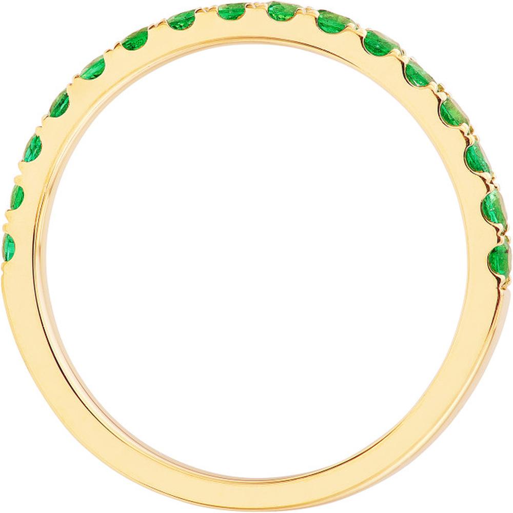 Olas d'Oro - 14K Yellow Gold Emerald Gemstone Stackable Band - 0.43 Carat Total Emerald Weight