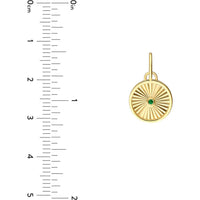 Olas d'Oro - 14K Yellow Gold Emerald Round Radiant Pendant with 0.01 Carat Emerald