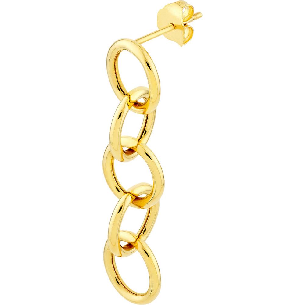 Olas d'Oro - 14K Yellow Gold Endless Link Dangle Earrings with Post & Nut Closure