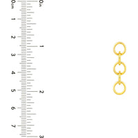 Olas d'Oro - 14K Yellow Gold Endless Link Dangle Earrings with Post & Nut Closure