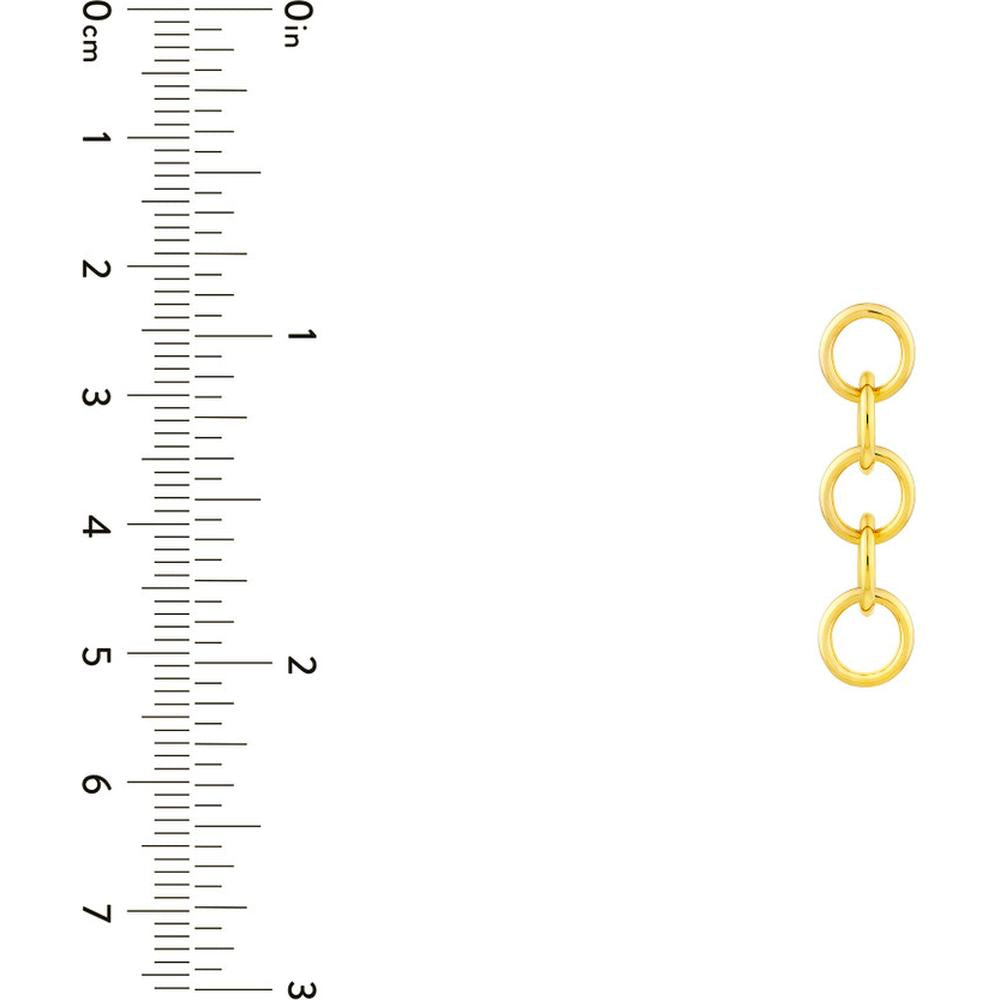 Olas d'Oro - 14K Yellow Gold Endless Link Dangle Earrings with Post & Nut Closure