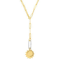 Olas d'Oro - 14K Yellow Gold Engravable Bead Trimmed Disk Charm - 2.66g