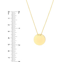 Olas d'Oro - 14K Yellow Gold Engravable Circle Plate Adjustable Necklace - Customizable with Personal Engraving