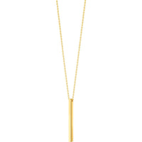Olas d'Oro - 14K Yellow Gold Engravable Cube Adjustable Necklace