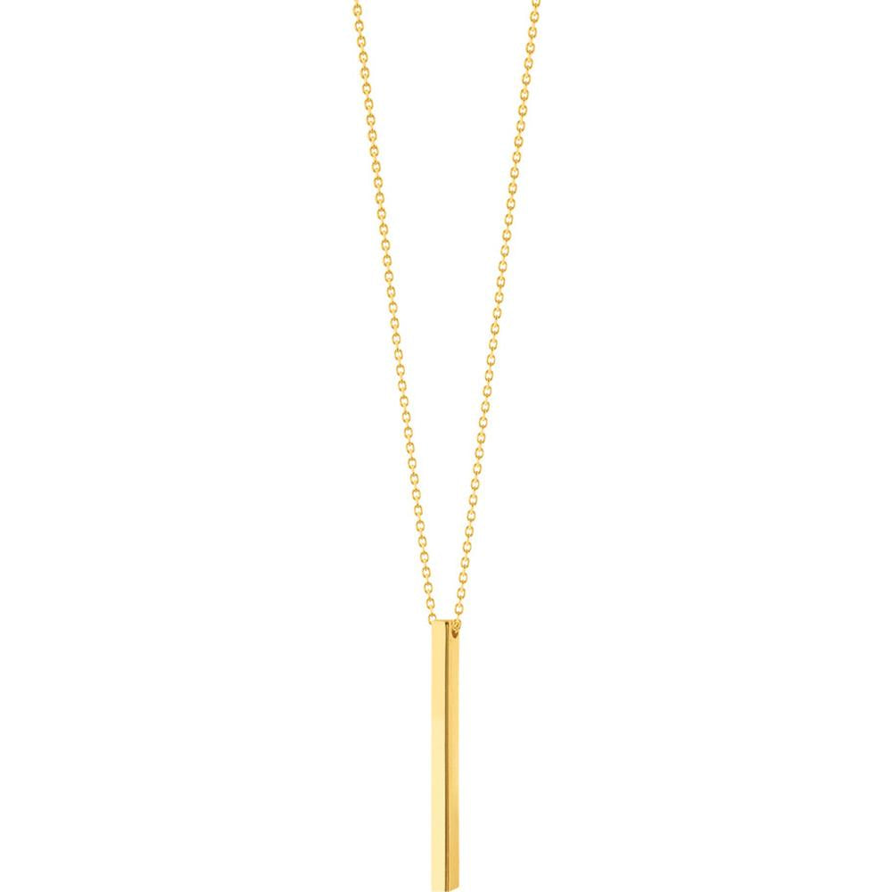 Olas d'Oro - 14K Yellow Gold Engravable Cube Adjustable Necklace
