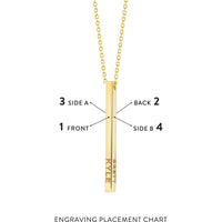 Olas d'Oro - 14K Yellow Gold Engravable Cube Adjustable Necklace