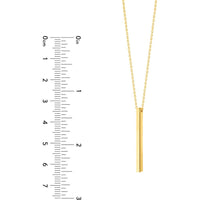 Olas d'Oro - 14K Yellow Gold Engravable Cube Adjustable Necklace
