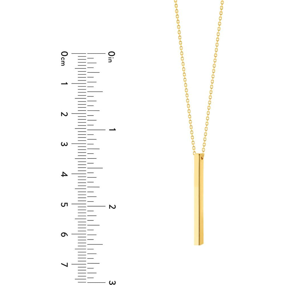 Olas d'Oro - 14K Yellow Gold Engravable Cube Adjustable Necklace