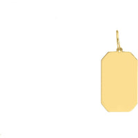 Olas d'Oro - 14K Yellow Gold Engravable Cutoff Rectangular Charm - 1.82 Grams