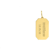 Olas d'Oro - 14K Yellow Gold Engravable Cutoff Rectangular Charm - 1.82 Grams