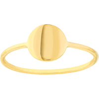 Olas d'Oro - 14K Yellow Gold Engravable Disc Wire Ring - Size 6