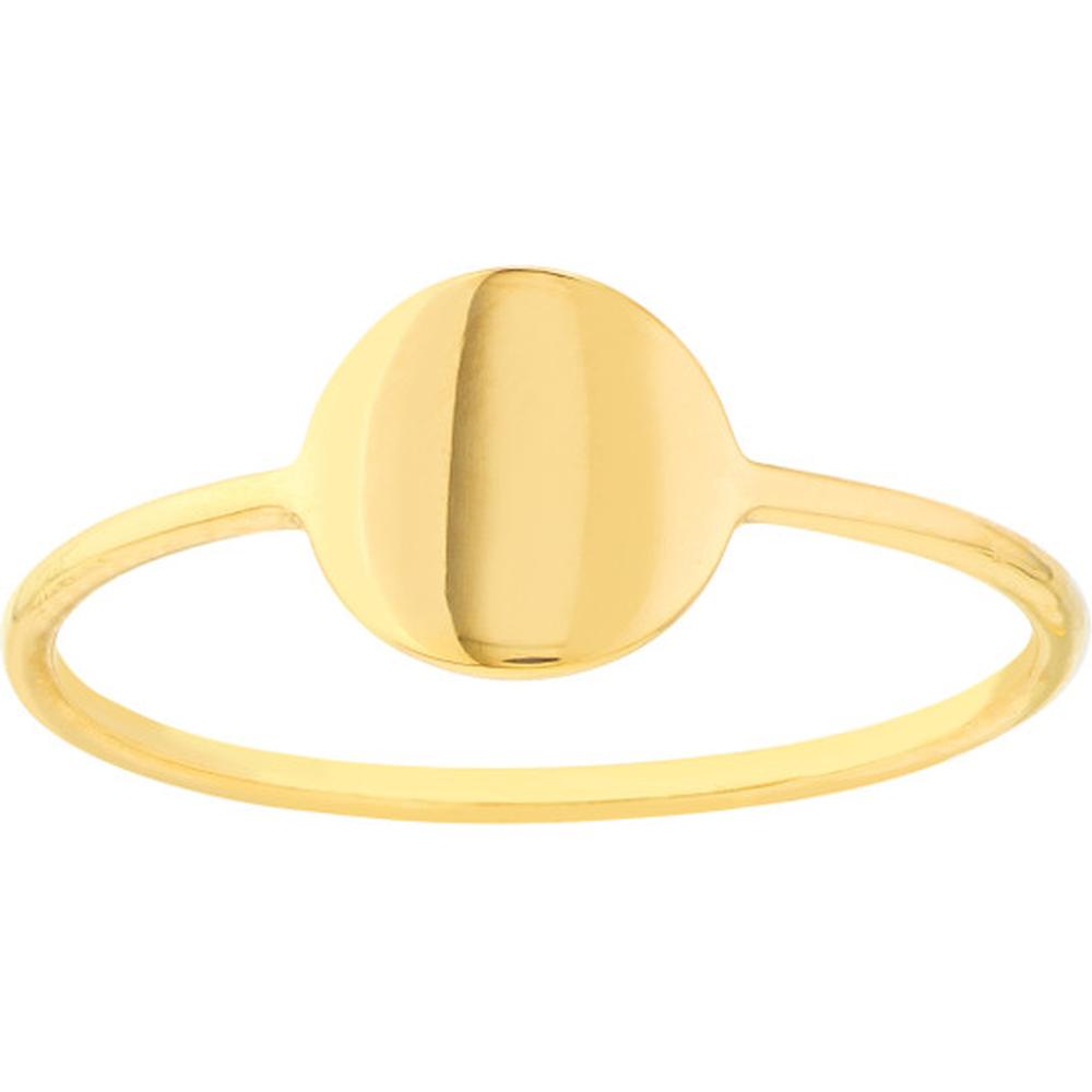 Olas d'Oro - 14K Yellow Gold Engravable Disc Wire Ring - Size 6