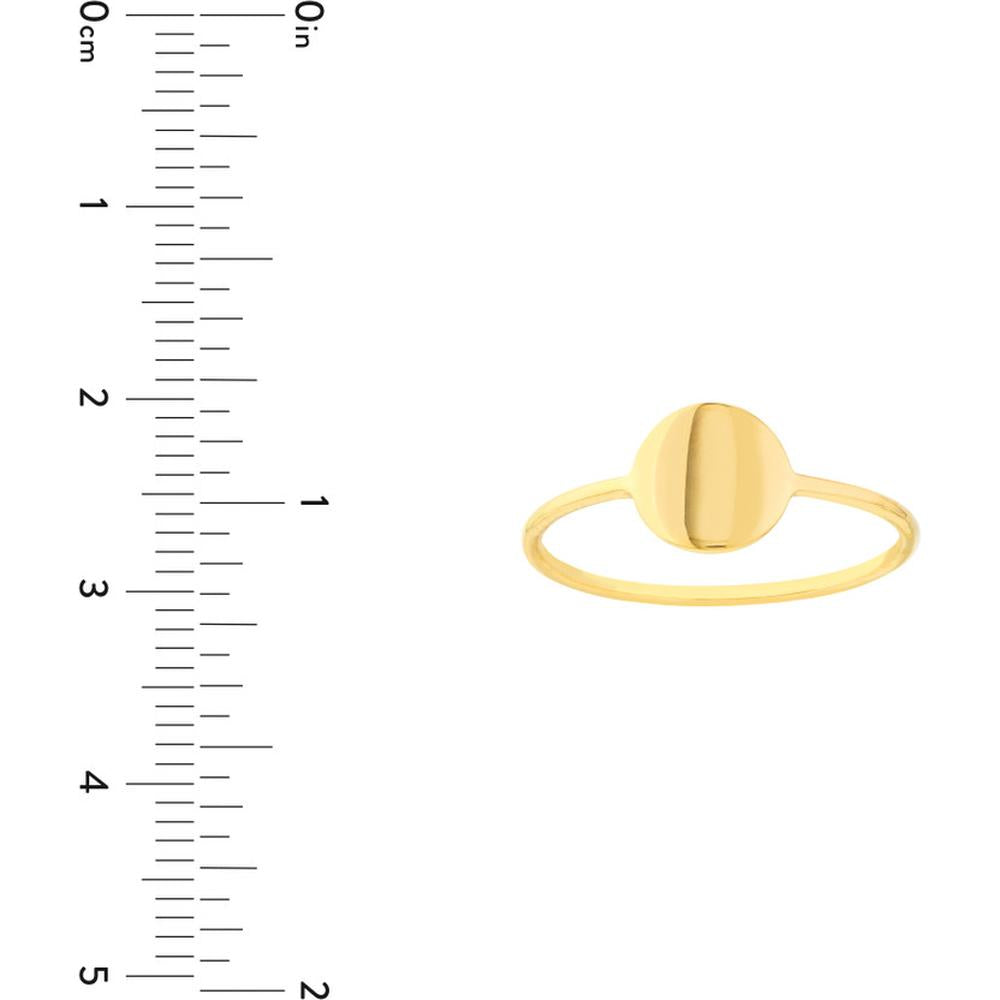 Olas d'Oro - 14K Yellow Gold Engravable Disc Wire Ring - Size 8 - 1.12 Grams Total Weight
