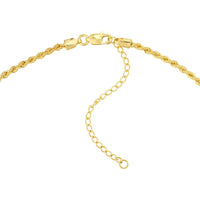 Olas d'Oro - 14K Yellow Gold Engravable Dog Tag Necklace on Rope Chain - 4.90 Grams Weight