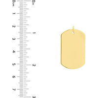 Olas d'Oro - 14K Yellow Gold Engravable Dog Tag Pendant - 4.00g