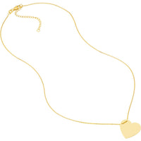 Olas d'Oro - 14K Yellow Gold Engravable Heart Plate Adjustable Necklace - 3.50 Grams Total Weight