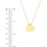 Olas d'Oro - 14K Yellow Gold Engravable Heart Plate Adjustable Necklace - 3.50 Grams Total Weight