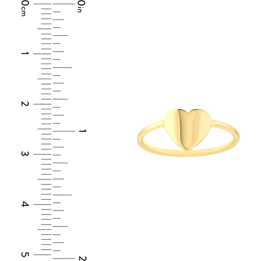 Olas d'Oro - 14K Yellow Gold Engravable Heart Ring - Size 8